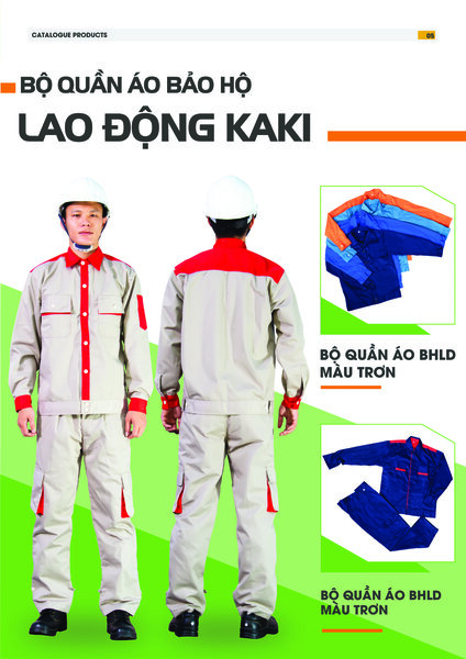 Bộ quần áo bảo hộ lao động Kaki